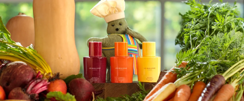 Campaign visual for the Jo Malone London limited edition vegetable fragrance collection.